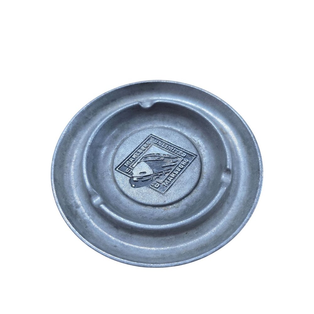 Vintage Marlboro Unlimited Train Pewter 3 Notch Ashtray